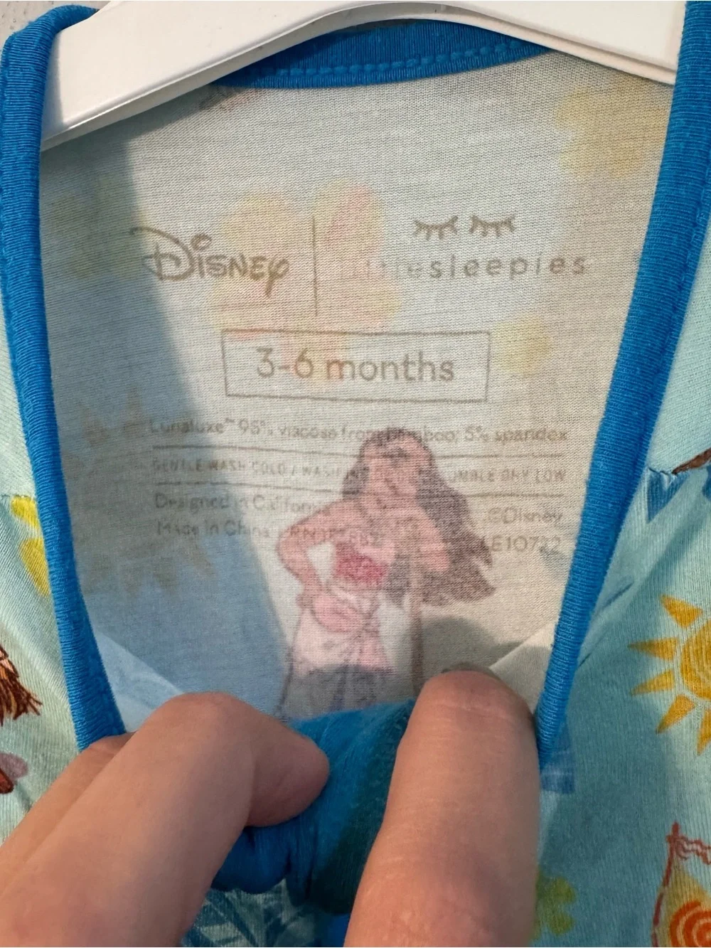 Disney Little‎ Sleepies Moana Footed One-Piece Pajama 3-6 months Bamboo